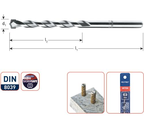 Rotec betonboor 10.0mm