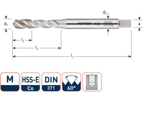 Rotec machinetap din376 m16 blind