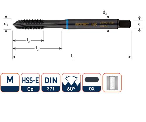 Rotec machinetap din371 m5 rvs