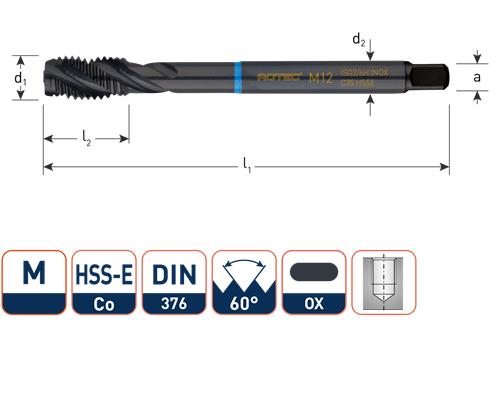 Rotec machinetap din376 m24 rvs blind