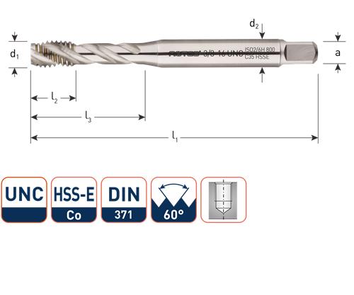 Rotec machinetap 5 8 unc din376 blind