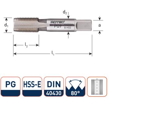 Rotec machinetap din374 pg13.5