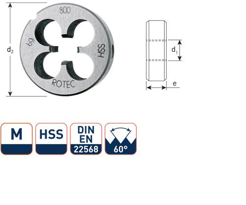 Rotec ronde snijplaat m10 30x11 hss