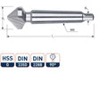 Rotec verzinkfrees 90gr. 3-snijder 37mm mk2