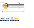 Rotec verzinkfrees 60gr. 3-snijder 16.0mm