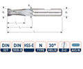 Rotec spiebaanfrees kort din327 4.0mm weldon gecoat (u)