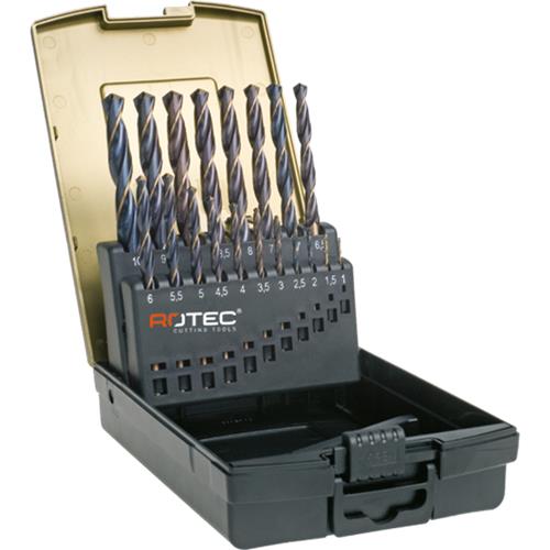 Rotec spiraalborenset 1-10x0.5mm hss-r 19-delig