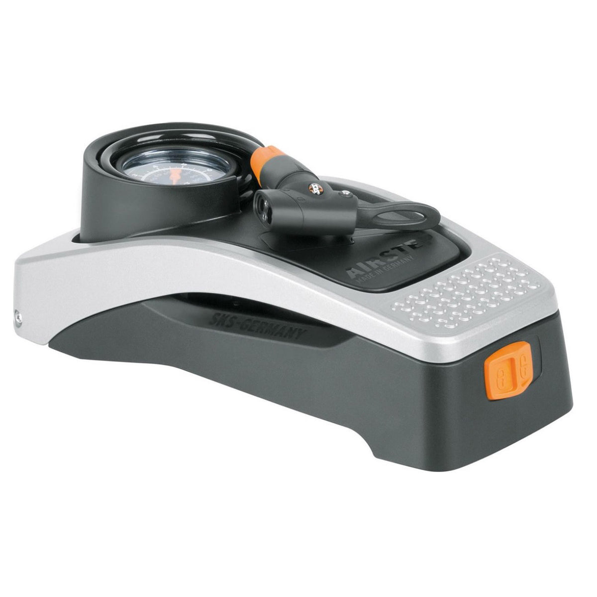 Sks airstep voetpomp met manometer - 7 bar - zwart