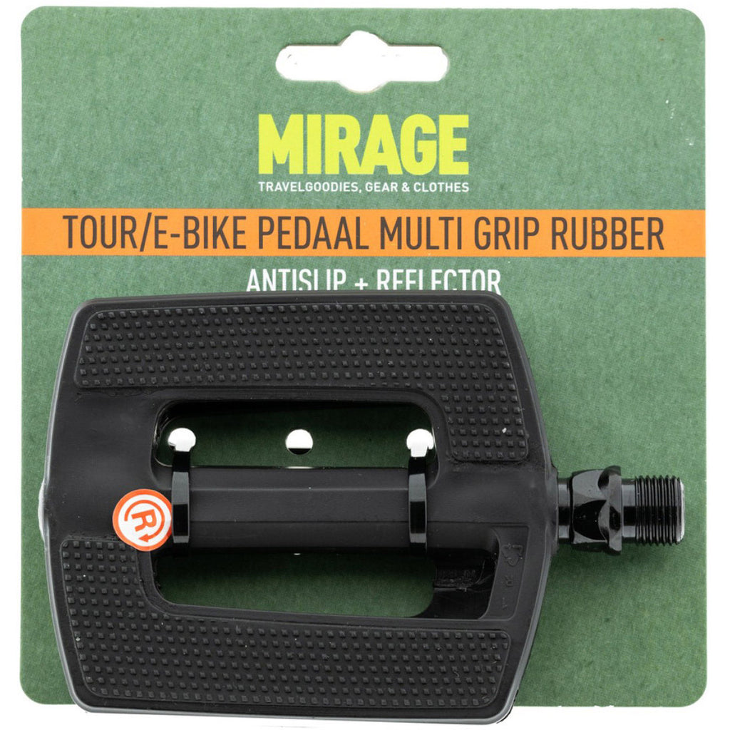 Mirage pedalen tour ebike multigrip kunststof rubber zwart
