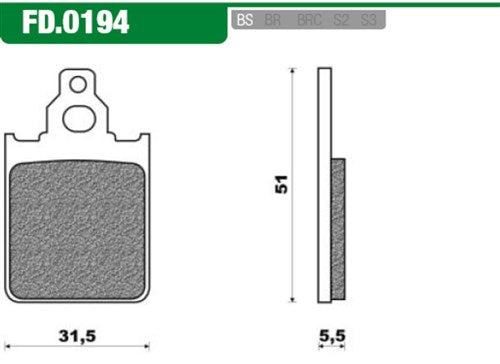 Scheibenbremsbelag Newfren FD0194 Quarz Italienisch