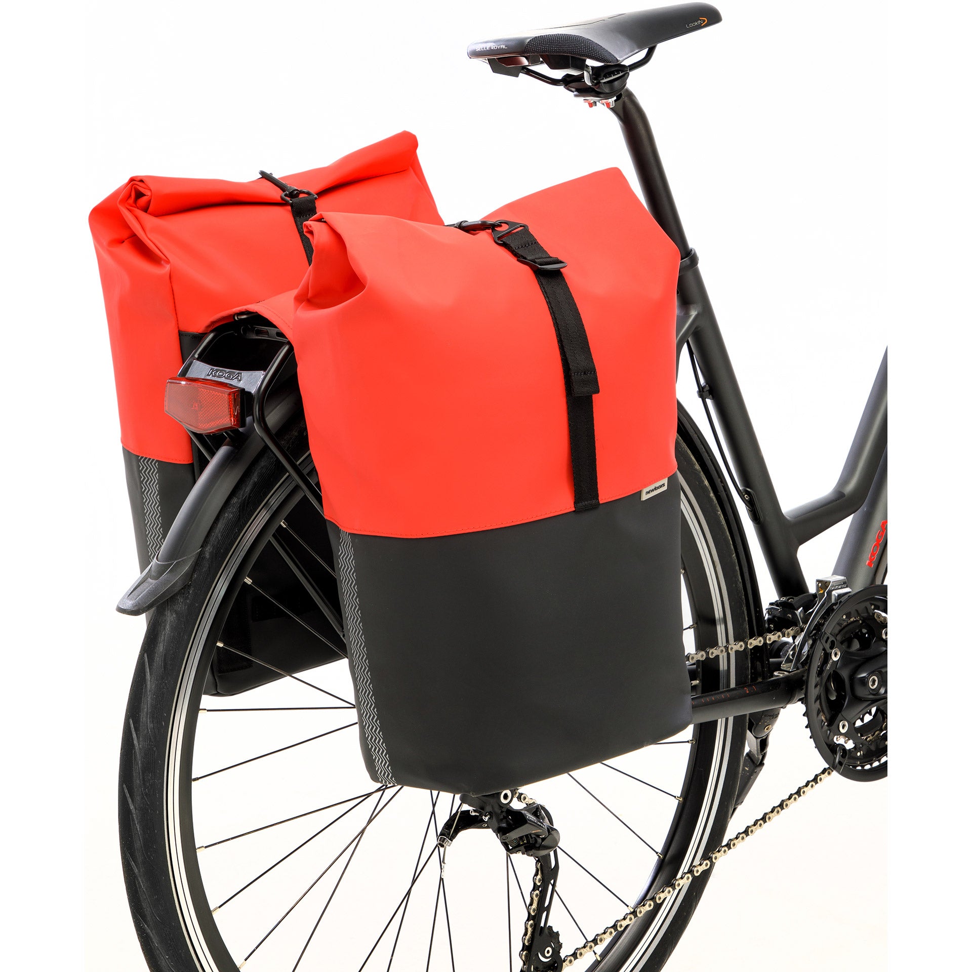 Dubbele fietstas New Looxs Nyborg MIK 34 liter - 30 x 17 x 37cm (x2) - rood zwart