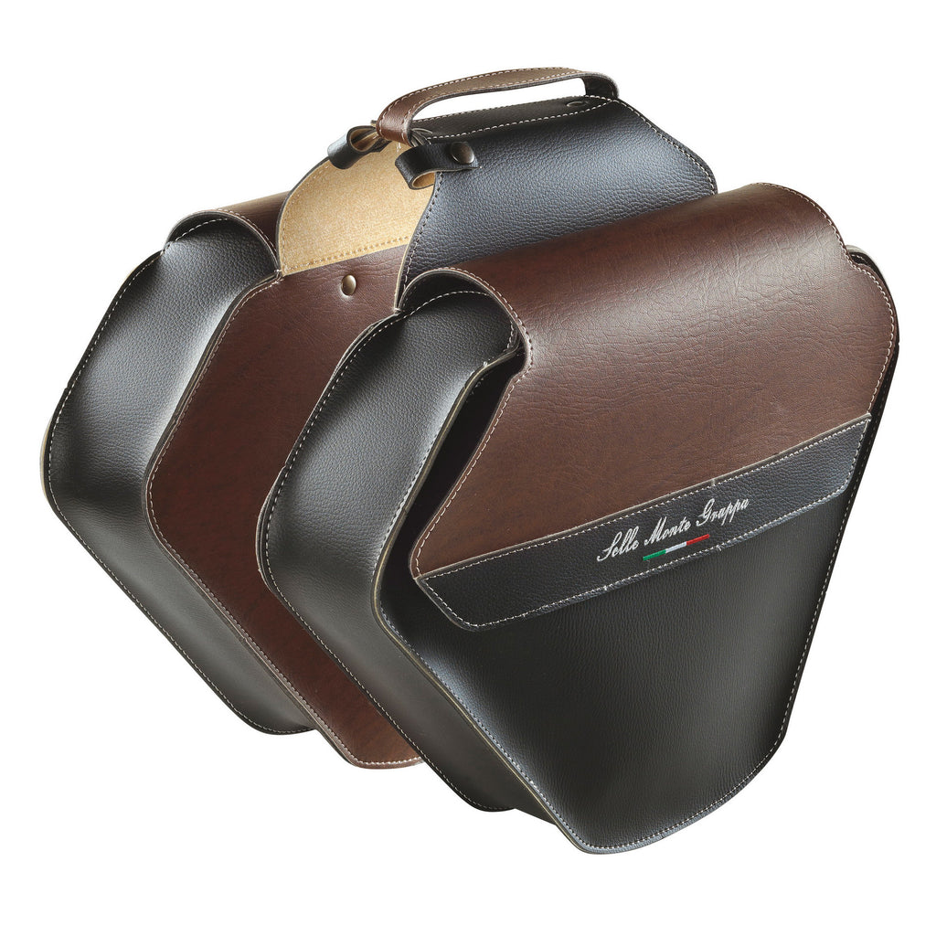 Monte Grappa Doppeltasche 17,5L Fashion Skay schwarz D-braun