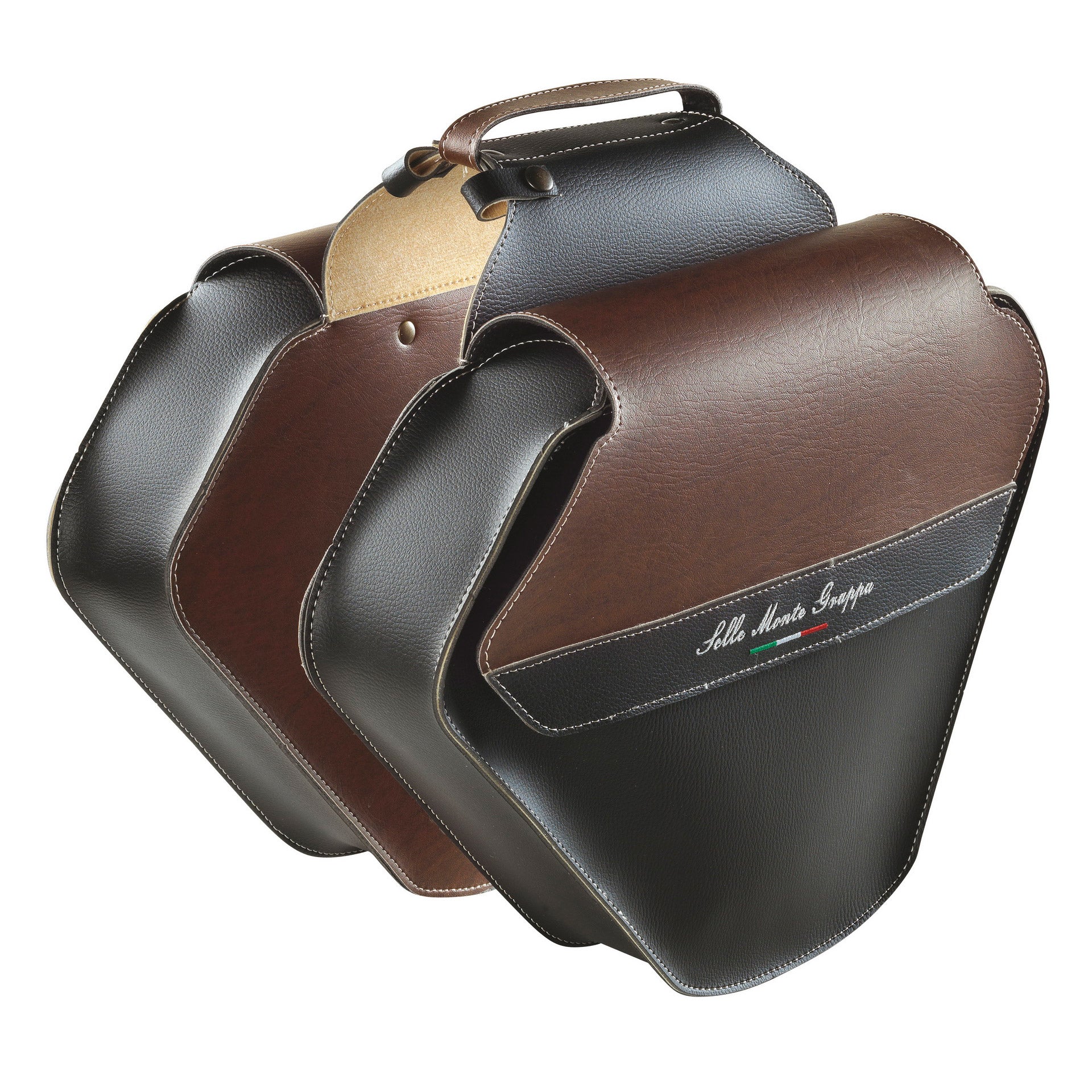 Monte Grappa Doppeltasche 17,5L Fashion Skay schwarz D-braun
