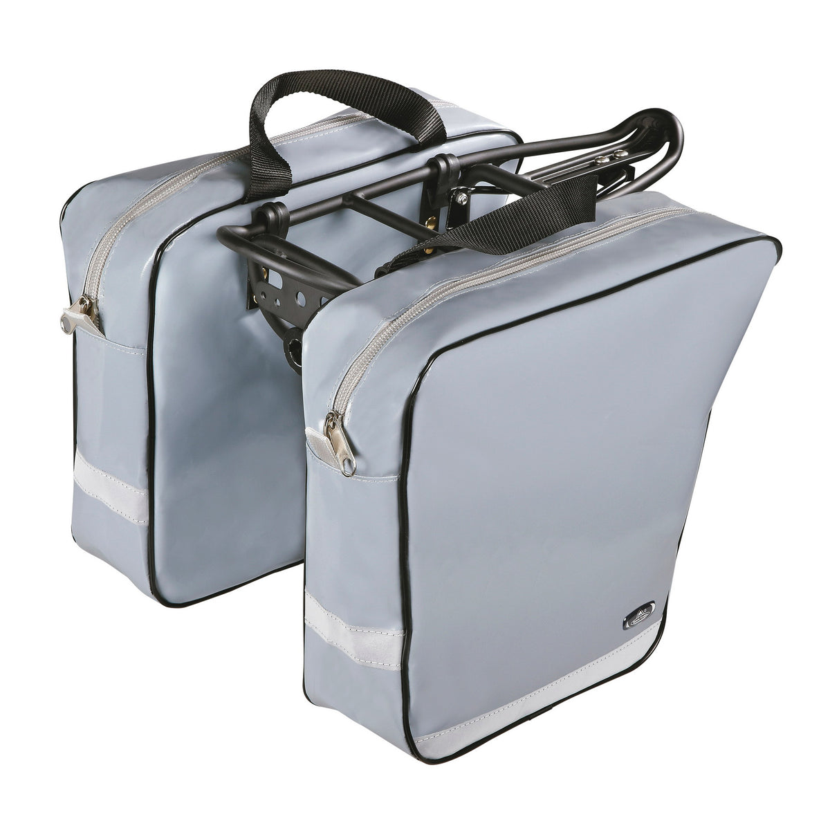 Monte Grappa Fahrradtasche L+R 15L Lackiert mit Reißverschluss grau