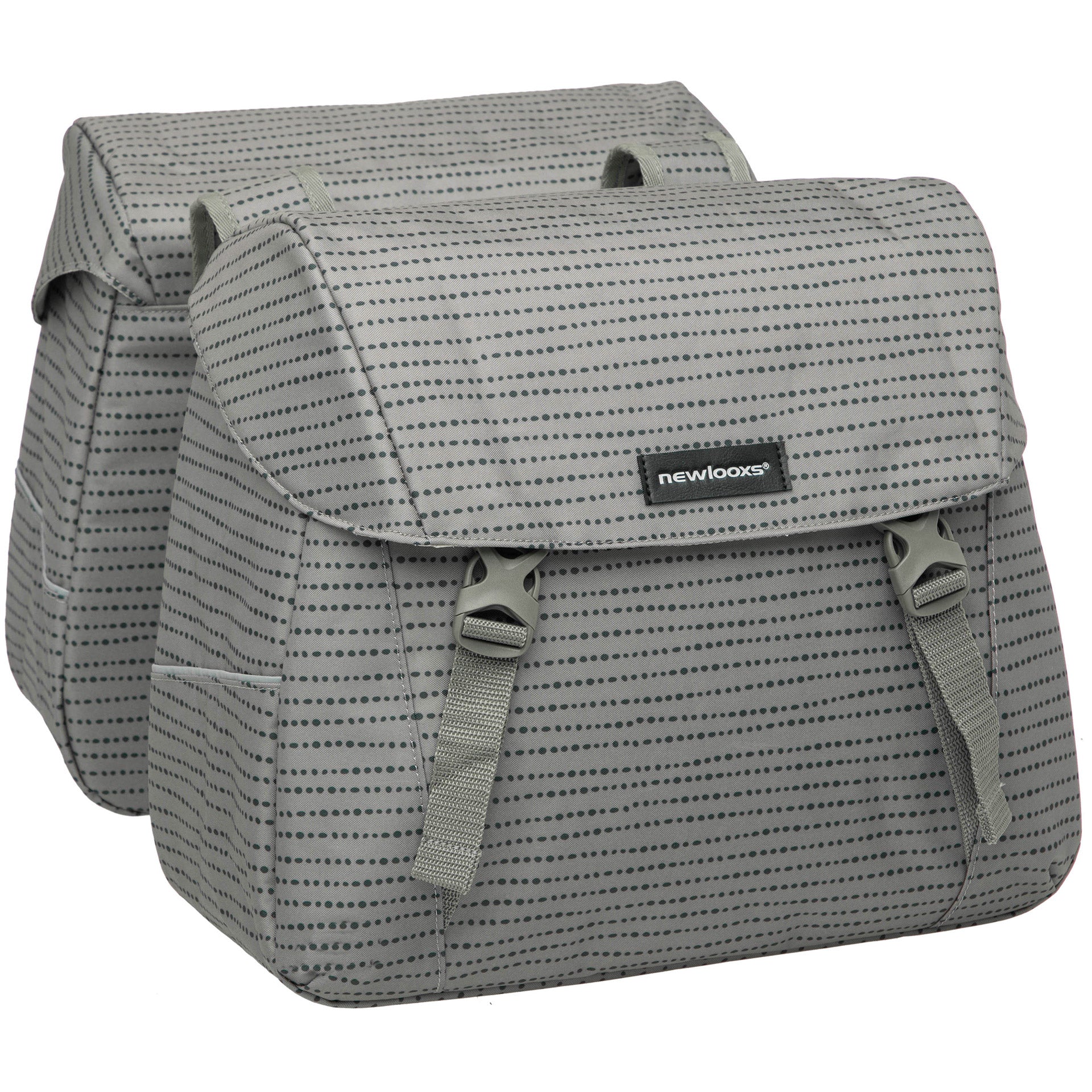 Joli Double Fietstas - Waterafstotend polyester - Zwart Blauw Groen - 37L