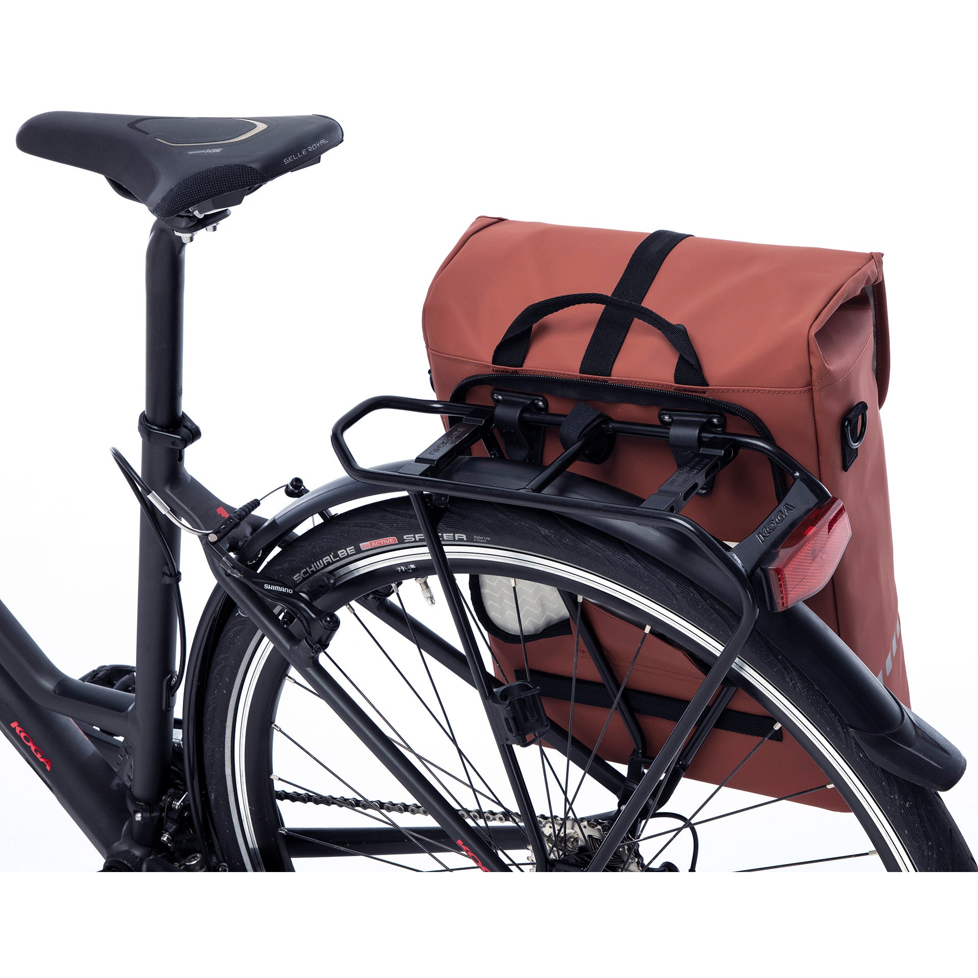 Odense Single - ruime enkele fietstas - unisex - waterafstotend polyester - rust - 17,5L