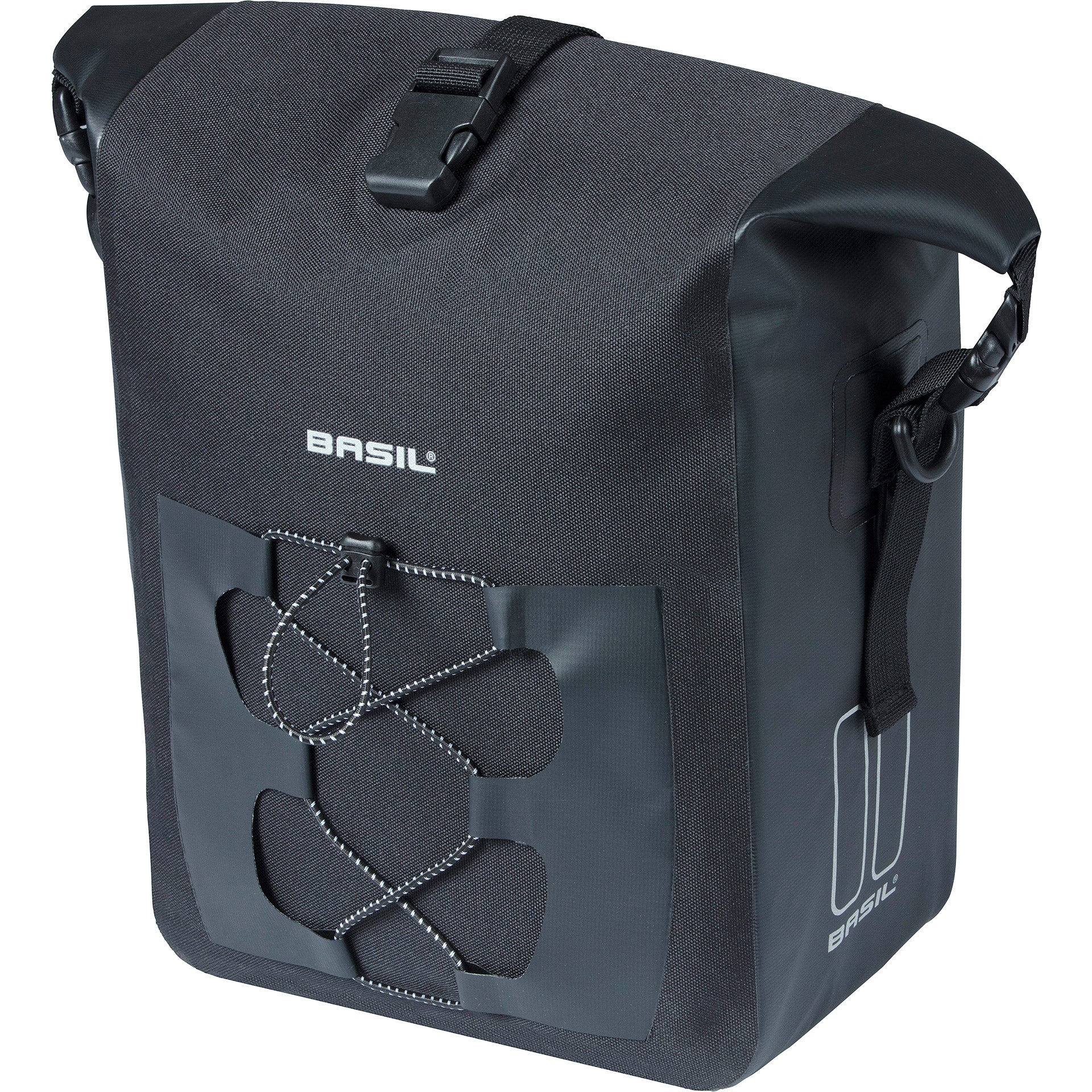 Basil Navigator Wasserdichte Fahrradtasche M 12-15 Liter 25 x 14 x 34 cm - schwarz