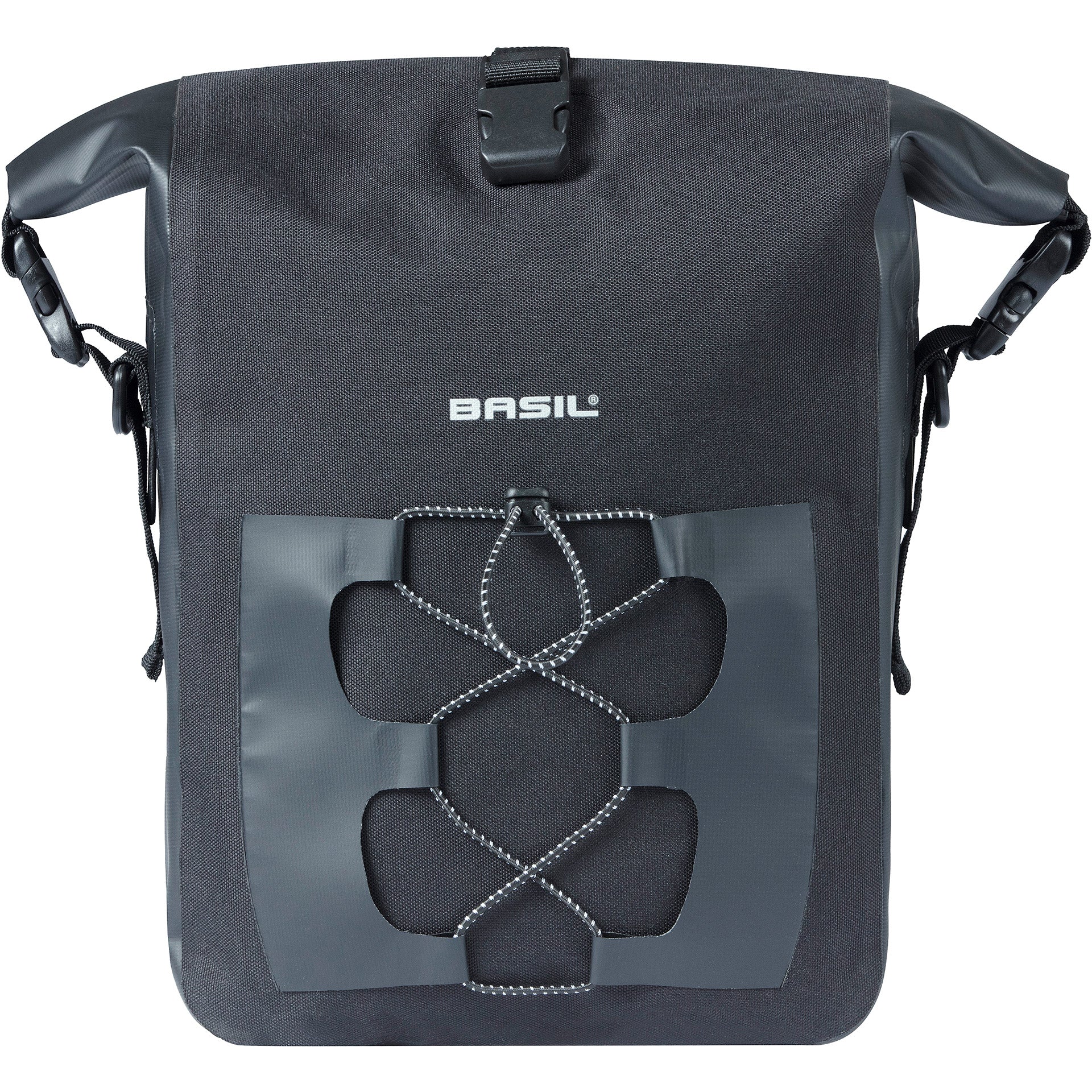 Basil Navigator Wasserdichte Fahrradtasche M 12-15 Liter 25 x 14 x 34 cm - schwarz