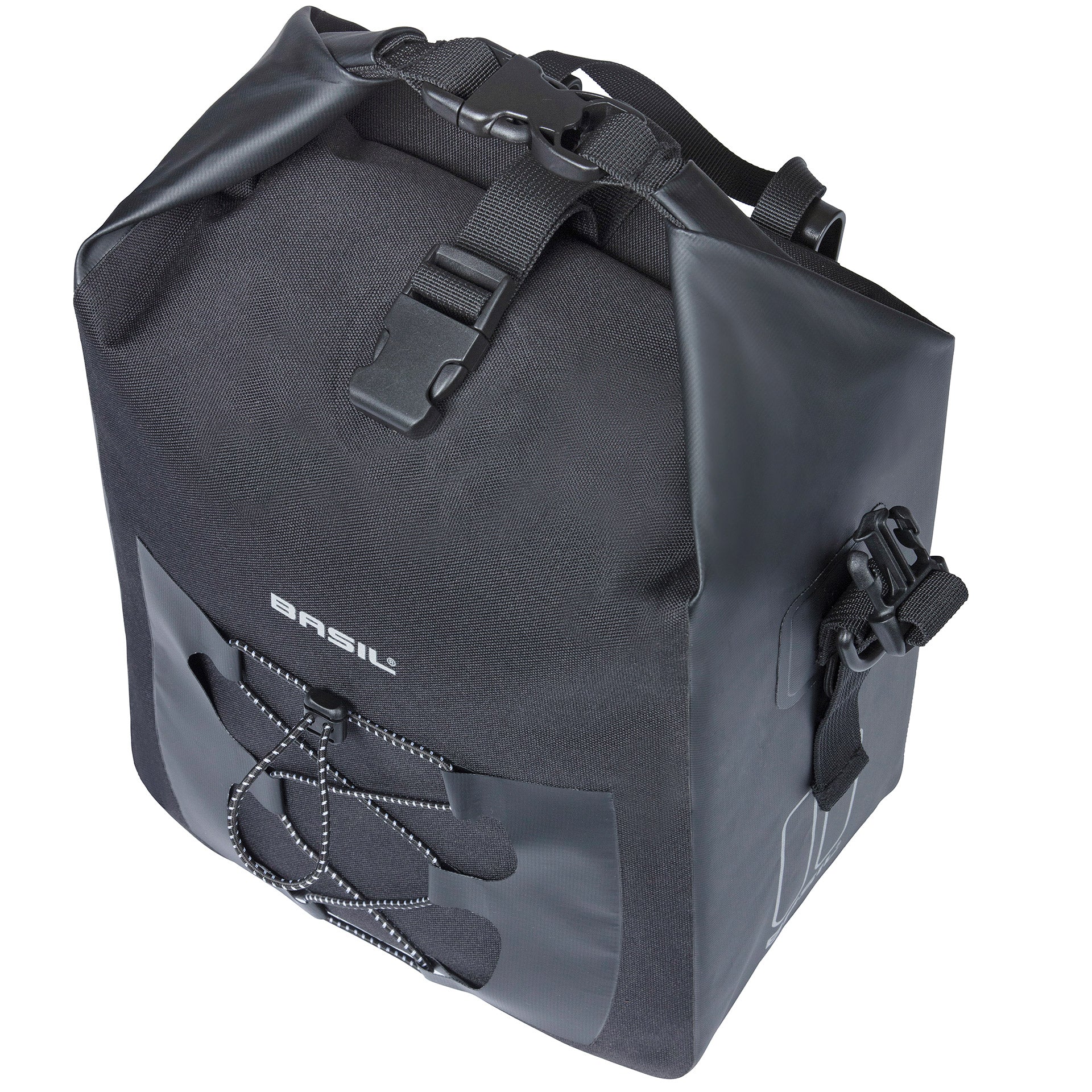 Basil Navigator Wasserdichte Fahrradtasche M 12-15 Liter 25 x 14 x 34 cm - schwarz