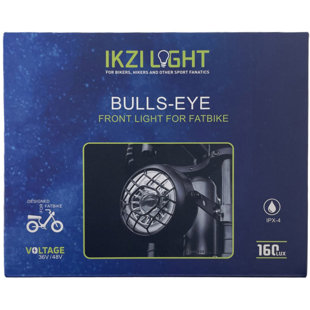 Ikzi LED-Frontleuchte für Fatbikes, 160 Lux, E-Bike, 36–48 V, wasserdicht, im Karton