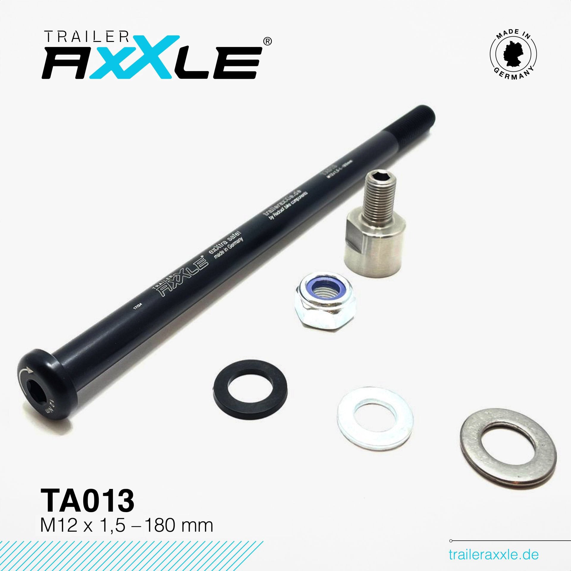 RadoxX Steckachse für Anhänger M12x1,5 180 mm