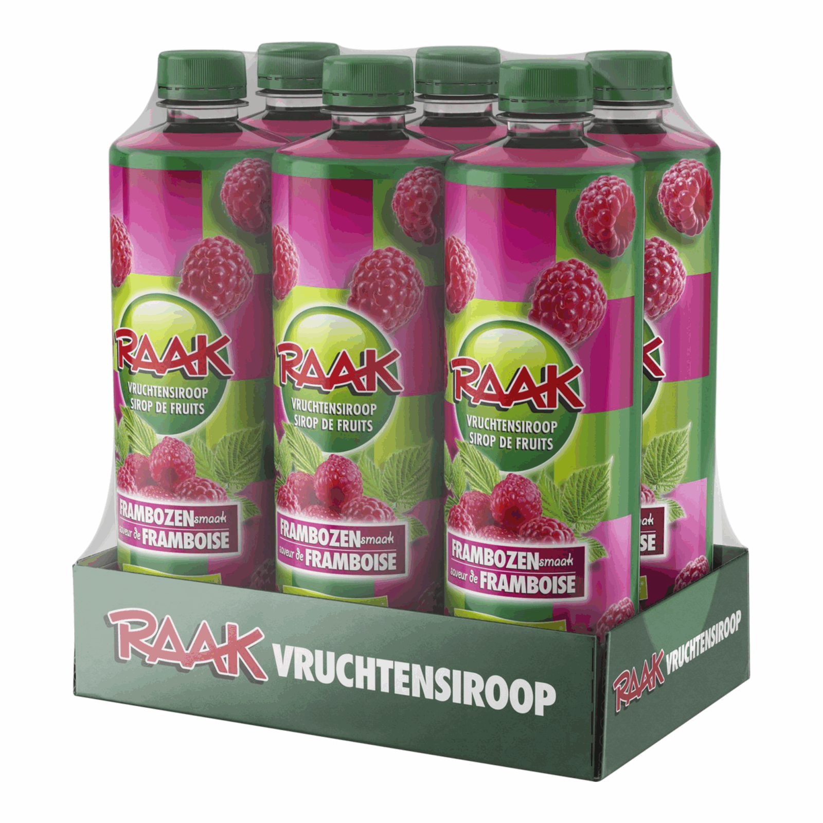 Raak vruchtensiroop framboos (6x 750ml)