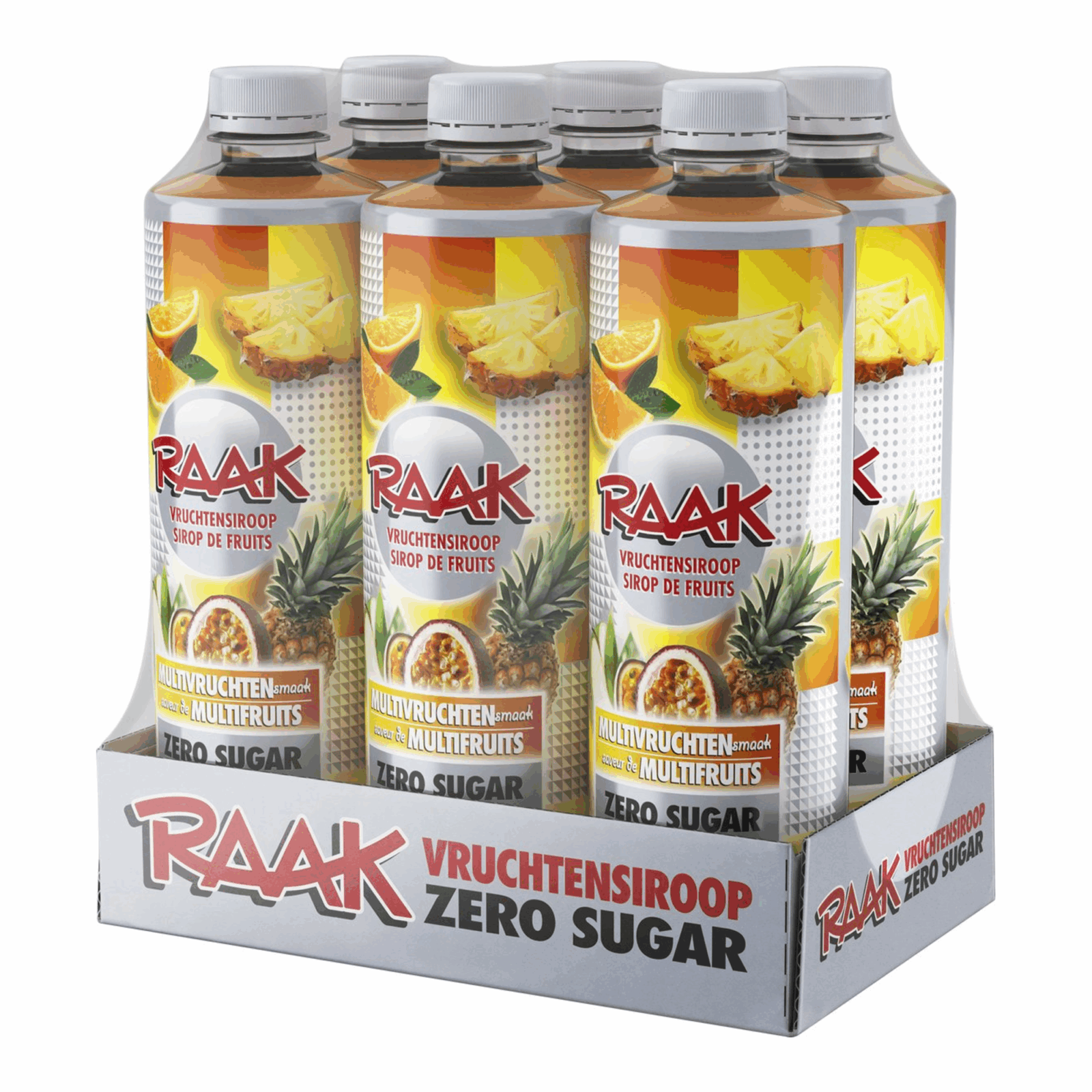 Raak vruchtensiroop multivruchten zero (6x 750ml)