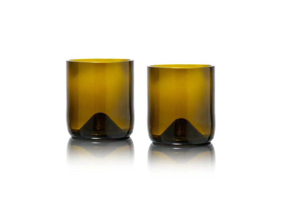 Rebottled glazen - short drink - 2-pack - olive