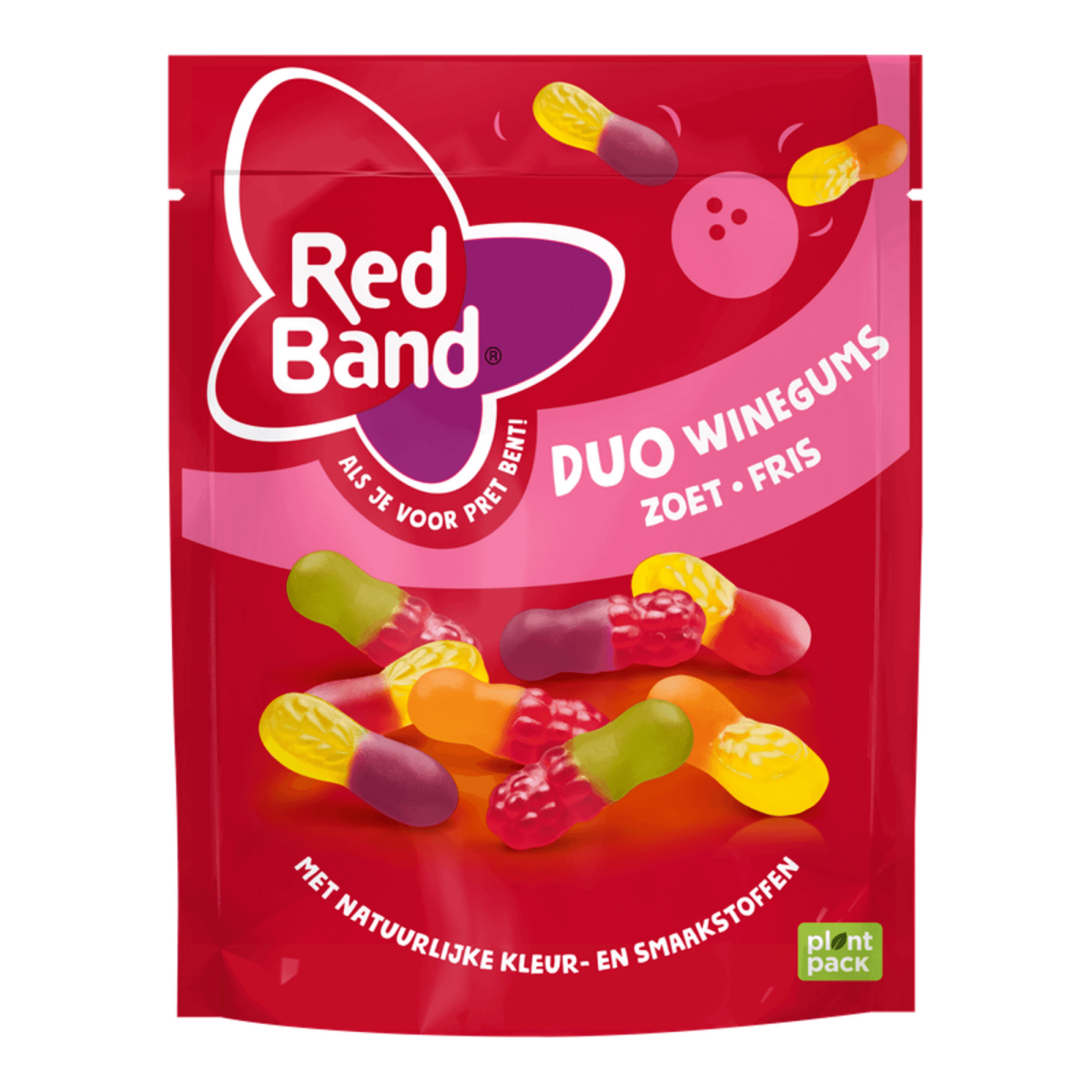 Red band duo winegum zoet fris zak (10x 215g)