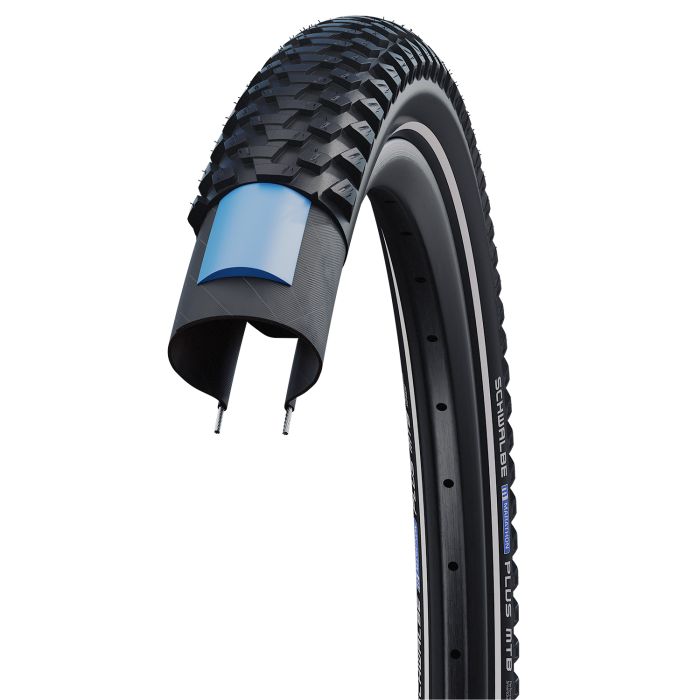 Schwalbe marathon plus mtb - wired - addix - smartguard - 26x2.10 - black + reflex