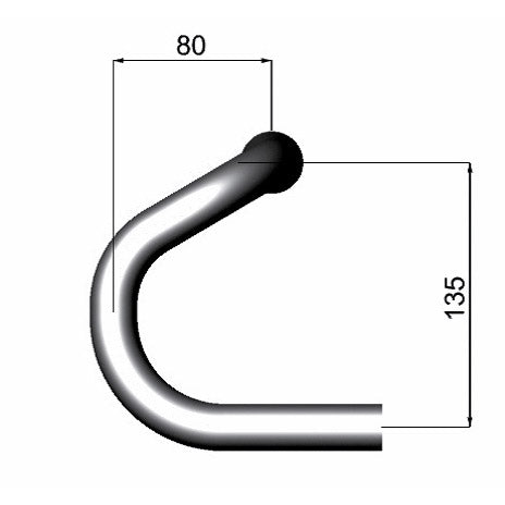 Deda stuurbocht speciale ⌀26mm 44cm polish zilver