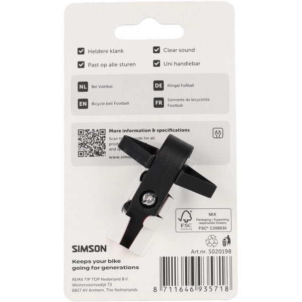Simson fietsbel voetbal