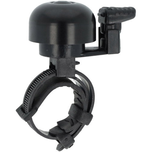 Simson Mini-Fahrradklingel mit 32-mm-Flexbandbefestigung, schwarz