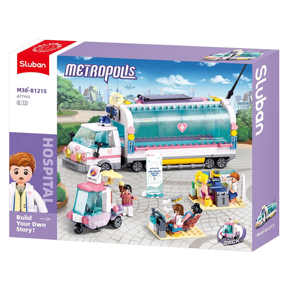 Sluban metropolis doctor-mobile nursing car (pull back) (m38-b1215)