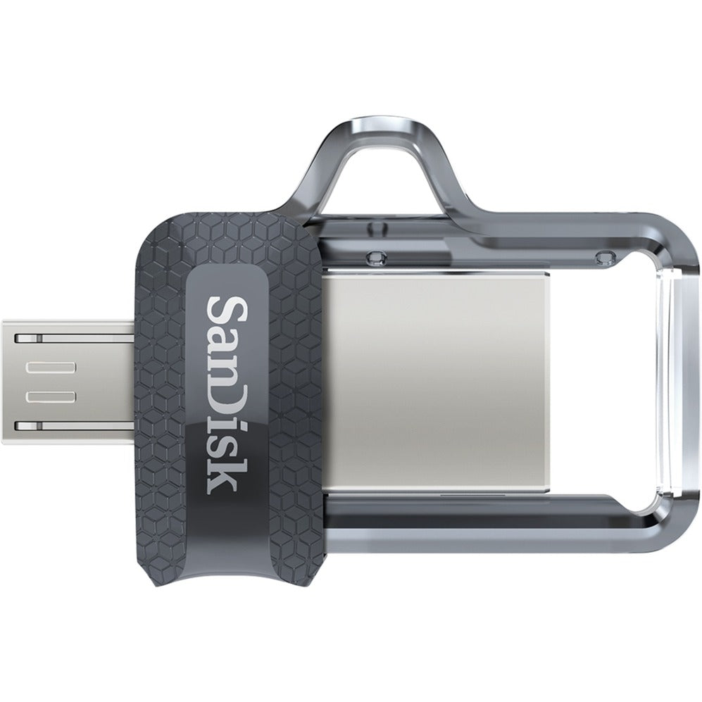Usb-stick sandisk dual drive m3.0 for android transparant zwart
