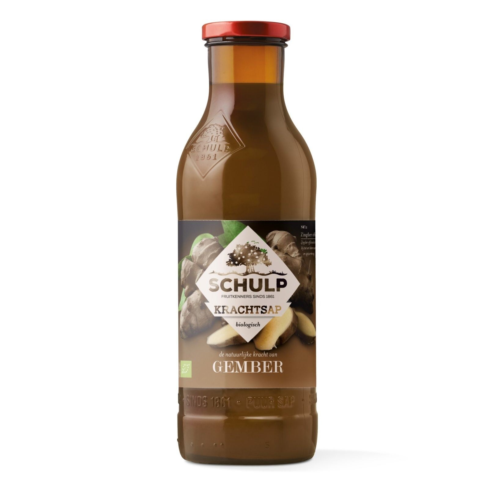 Schulp krachtsap gembersap puur biologisch fles (6x 0,75 liter)
