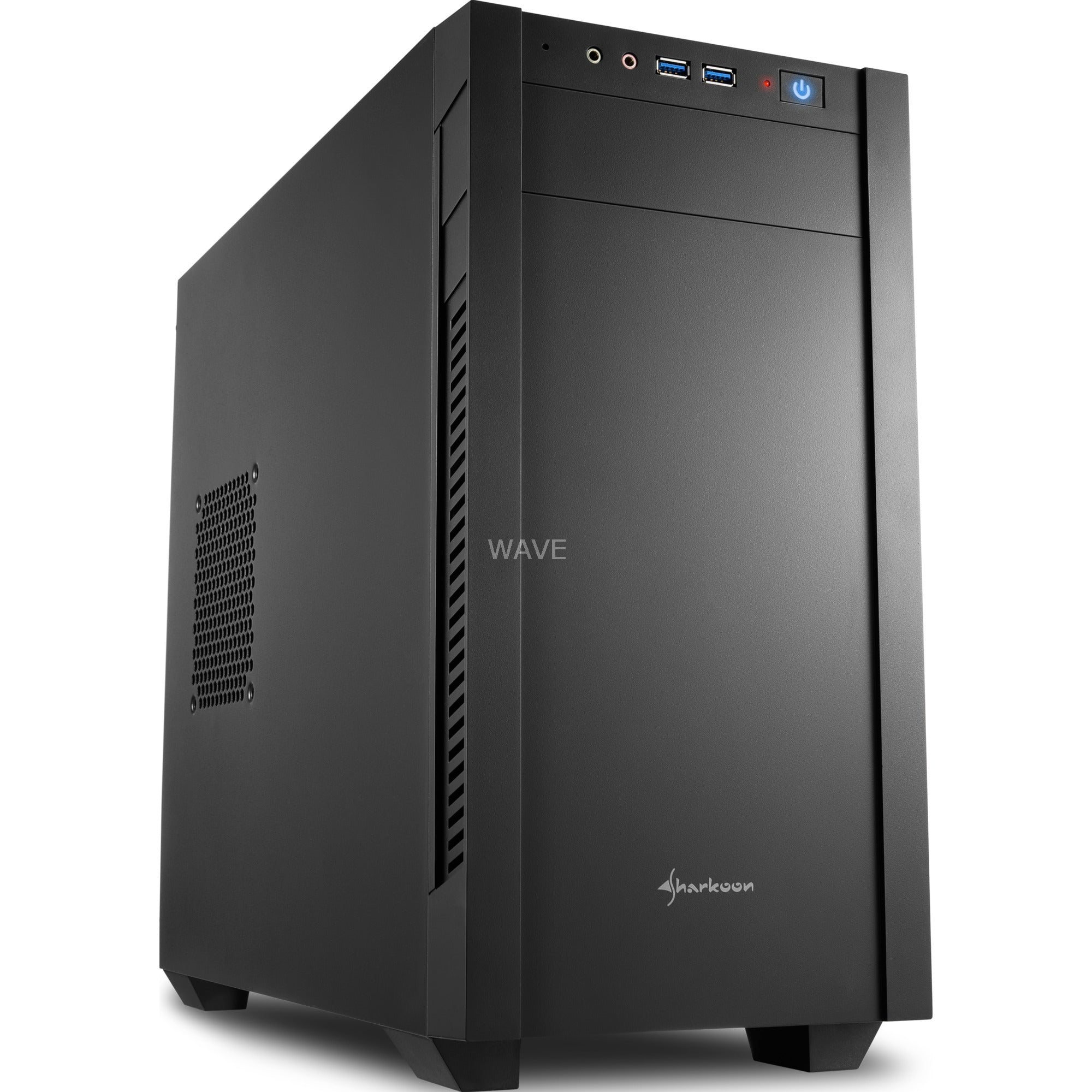 Sharkoon s1000 midi tower behuizing (zwart | 2x usb-a)
