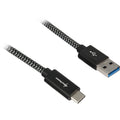 Sharkoon usb 3.2 kabel, usb-a > usb-c (zwart grijs, 1 meter)