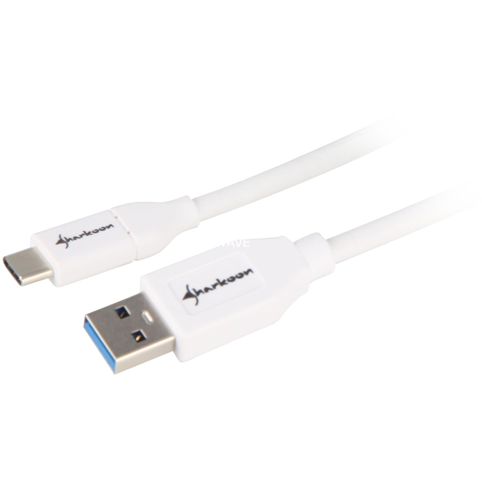 Sharkoon usb-a 3.2 > usb-c kabel (wit, 0,5 meter )