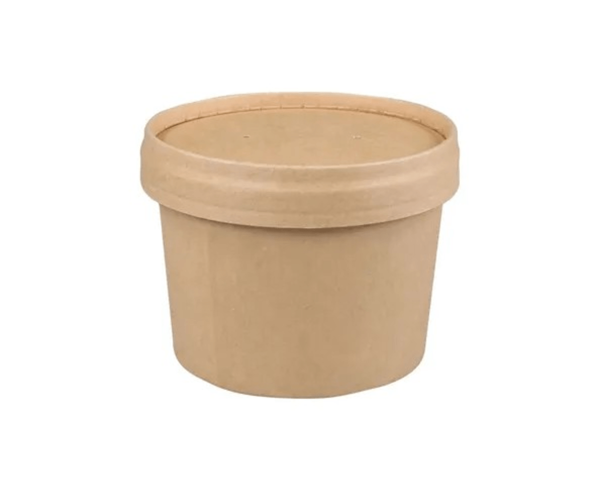 Soepbeker + deksel fsc kraft 236ml (25 stuks)