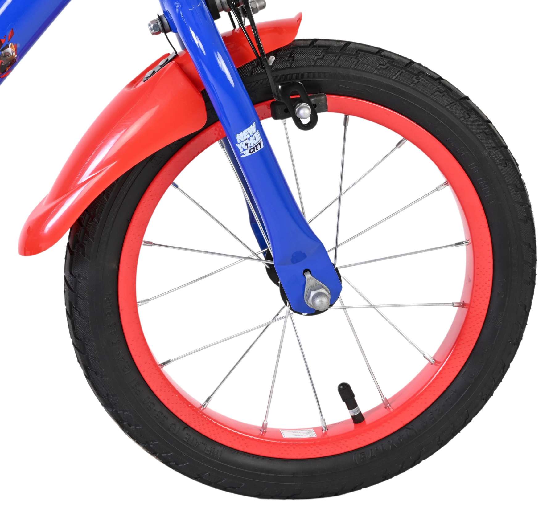 Schall sonic prime kinderfiets - jongens - 14 inch - blauw rood - twee handremmen