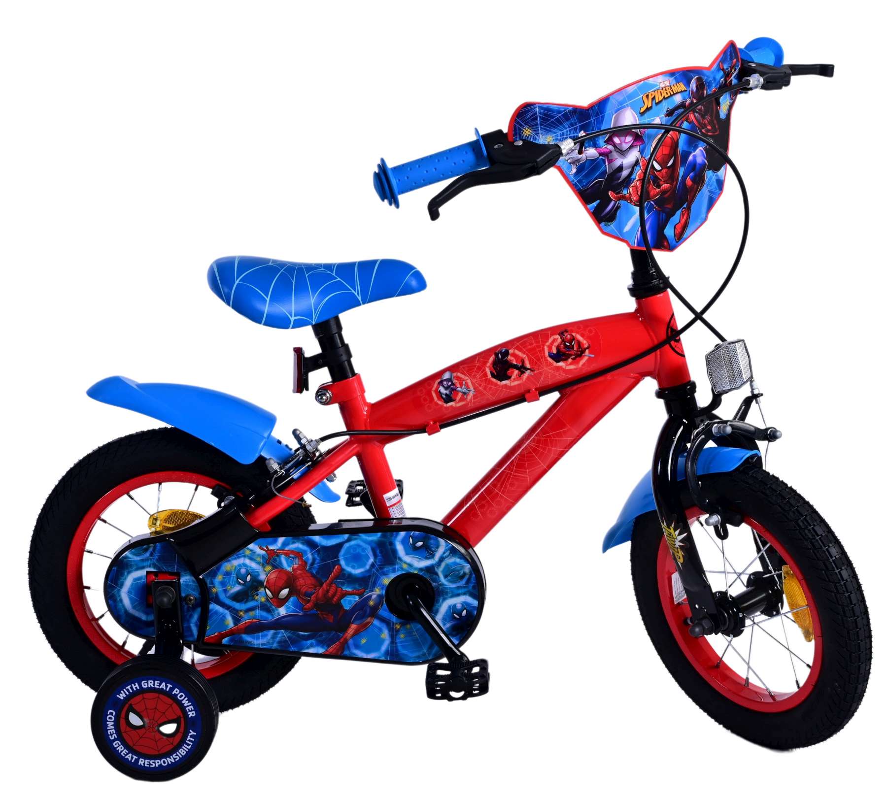 Ultimate Spider-Man Kinderfahrrad – Jungen – 12 Zoll – Blau/Rot – Zwei Handbremsen
