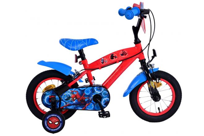 Ultimate Spider-Man Kinderfahrrad – Jungen – 12 Zoll – Blau/Rot – Zwei Handbremsen