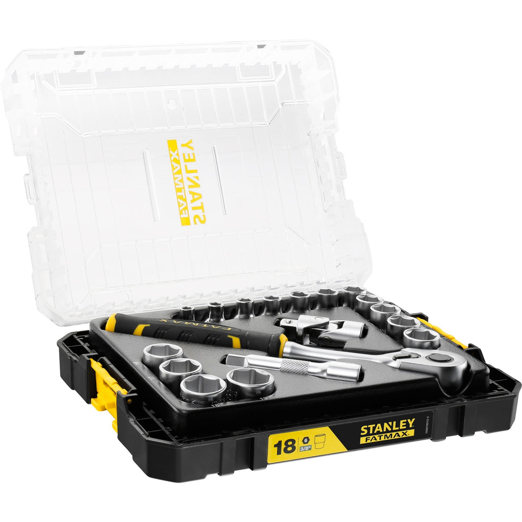 Stanley fatmax tstak doppenset 3 8 fmmt98102-0 dopsleutel (zwart geel, 18 delig)