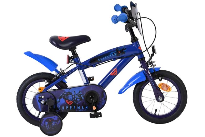 Volare superman kinderfiets - jongens - 12 inch - blauw - twee handremmen
