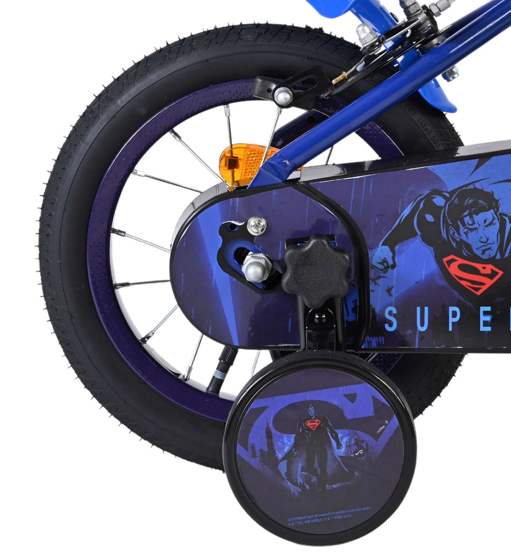Volare superman kinderfiets - jongens - 12 inch - blauw - twee handremmen