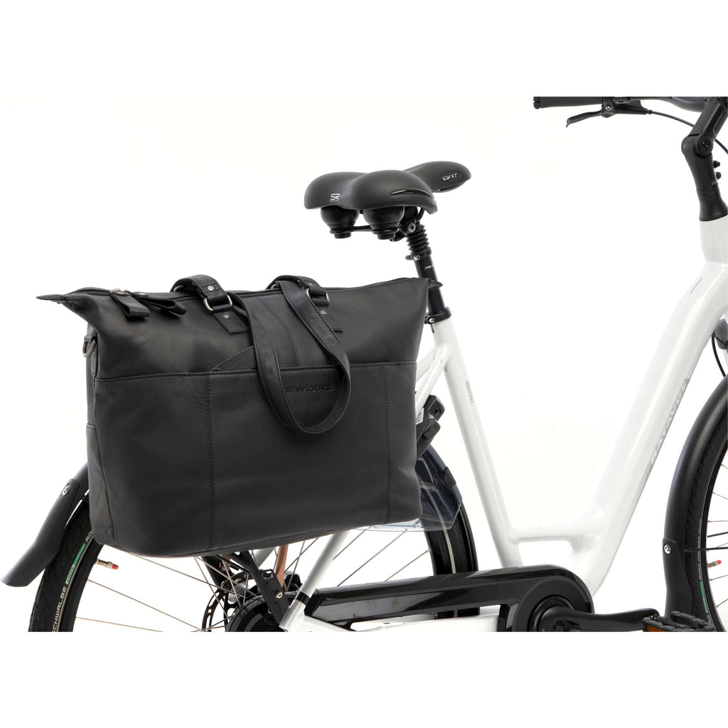 Neue Looxs Verla Fahrradtasche, 21 Liter, 34 x 18 x 44 cm, aus luxuriösem Leder, schwarz