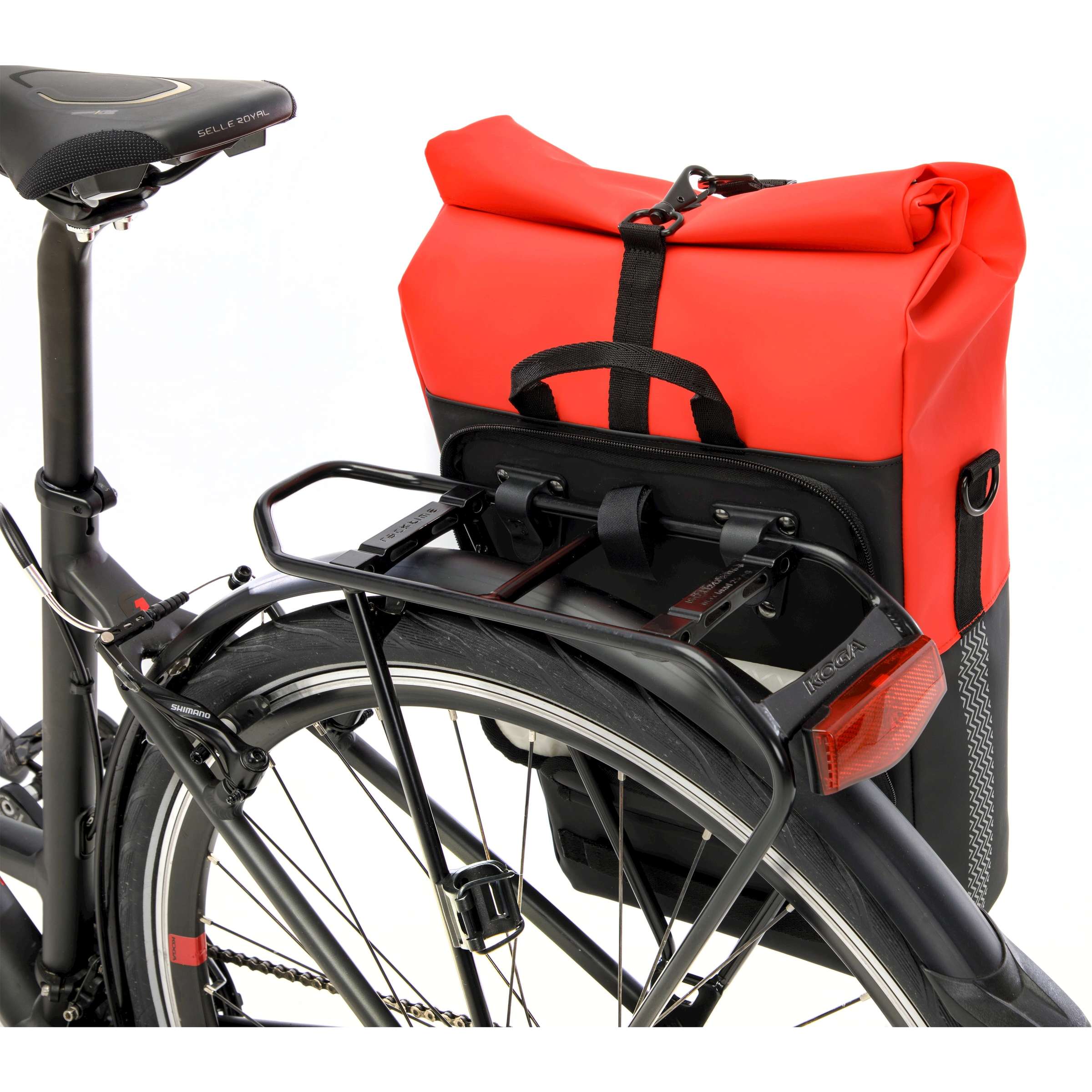 Neue Looxs Nyborg Fahrradtasche, 17 Liter, 30 x 17 x 37 cm, rot und schwarz