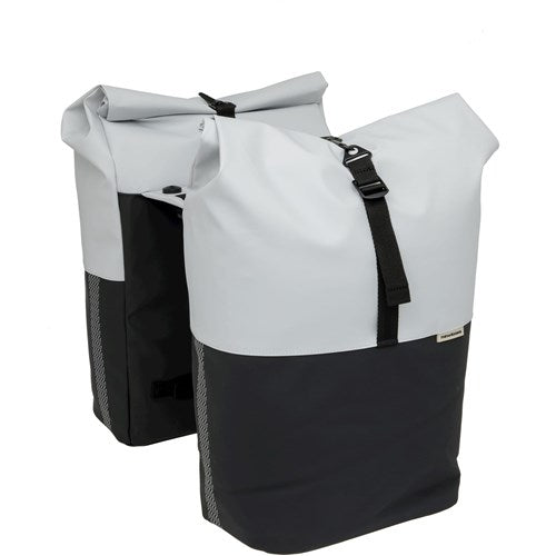 Neue Looxs Nyborg MIK 34 Liter Doppel-Packtasche - 30 x 17 x 37 cm (x2) - hellgrau schwarz