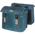 Basil Elegance dubbele fietstas - Gerecycled PET polyester - Waterkerende vouwsluiting - MIK systeem - Estate Blue